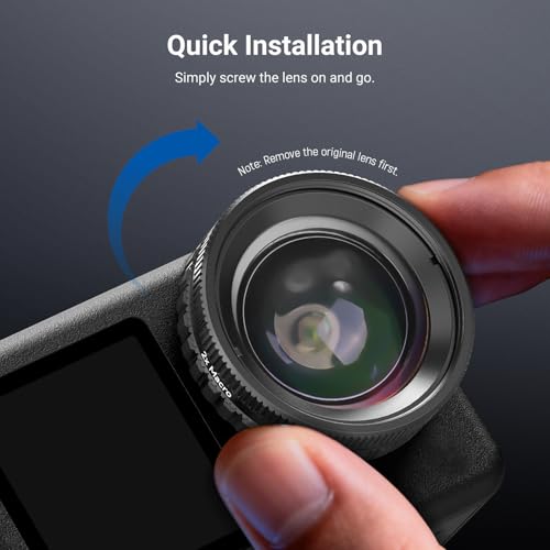 NEEWER Macro Lens Compatible with DJI Osmo Action 6 Only, Action Camera Close Up Photography Accessories with 2X Magnification, 2 Elements 1 Group, 2-3cm Focus Range, LS010