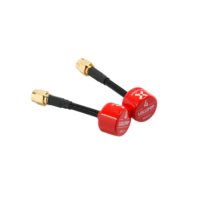 [AUSTRALIA] - 2pcs FOXEER FPV Antenna Lollipop 4 Updated Version 5.8GHz RHCP 2.5Dbi SMA for FPV Racing Drone Fatshark Goggles TX RX Lollipop 4 SMA Red 