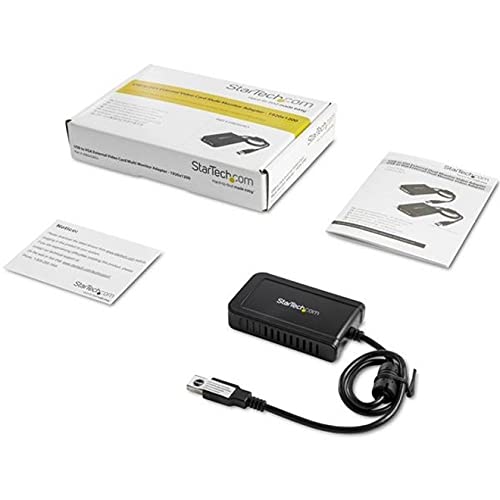 StarTech.com USB to VGA Adapter - 1920x1200 - External Video & Graphics Card - Dual Monitor Display Adapter - Supports Windows (USB2VGAE3) 1920p x 1200p