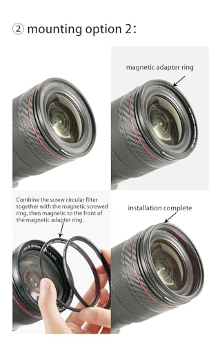 Kase IDIY Inlaid Adapter Kit Converts Conventional Screw-in Filter to Magnetic (72mm) 72mm
