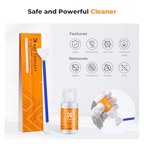 K&F CONCEPT 24mm Full Frame Sensor Cleaning Kits, with 20ml Sensor Cleaner