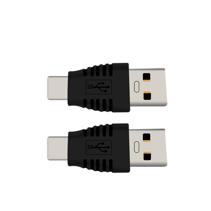 Type-C Male to USB3.0 Male Adapter，USB C to USB A 5G 3A Converter, USB 3.1 AM to cm Support Data Synchronization and Charging, Suitable for Mobile Phones, Computers, Notebook Computers,2-Pack