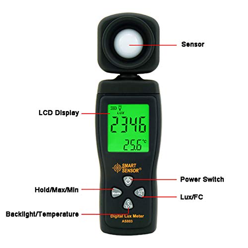 [AUSTRALIA] - Lux Light Meter for Photography Grow Plants Led Photometer Lighting Intensity Brightness Measurement Pocket Digital Photo Illuminance Sensor 