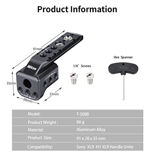 Nitze Extension Rig for Sony FX3/FX30 XLR-H1 XLR Handle Unit - T-S08B