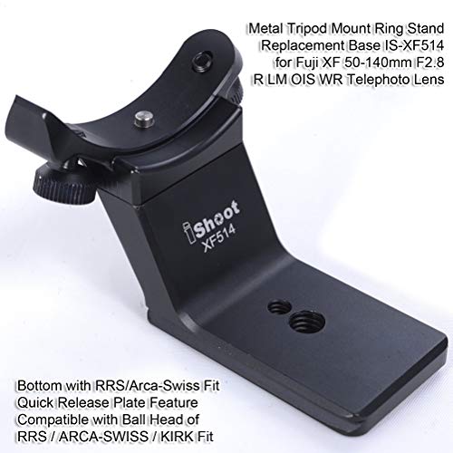 iShoot Metal Tripod Mount Ring Camera Lens Replacement Foot Lens Collar Base Support Adapter Stand for Fuji XF 50-140mm F2.8 R LM OIS WR Telephoto Lens with Arca-Swiss Type Quick Release Plate