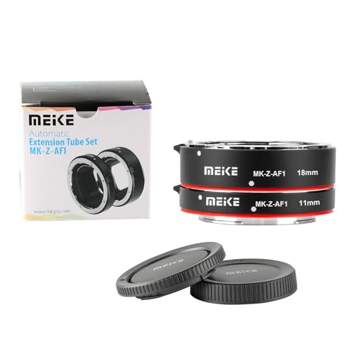 Meike MK-Z-AF1 Metal Auto Focus Macro Extension Tube Adapter Ring (11mm+18mm) Compatible with Nikon Z5 Z6 Z7 Z6II Z7II Z30 Z50 Z fc