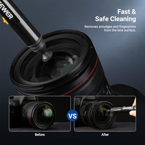 NEEWER 2 in 1 Camera Lens Cleaning Accessories Kit for Electronics, Phones, Tablets, Laptops, 1x Double Head Lens Brush Pen + 1x Cleaning Cloth, HM-51
