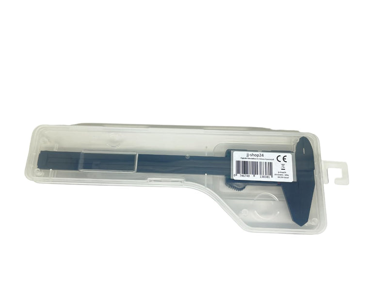 jj-shop24 Digital Caliper, Calliper Gauge, 0-150 mm, Digital LCD Display, Carbon Fibre Plastic, Caliper Gauge for Outdoors, Depth and Step Measurement