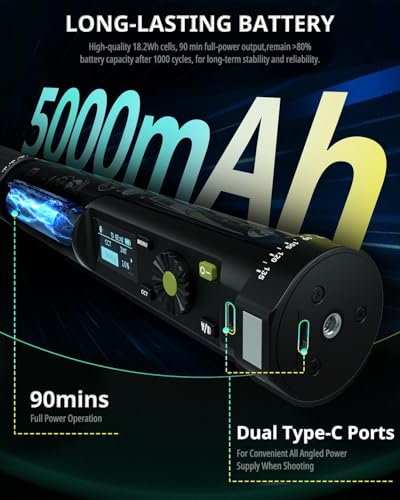 RGB Tube Light TL30,12" Handheld LED Light Stick,5000mAh Battery