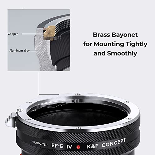 K&F CONCEPT EOS-NEX Lens Mount Adapter Pro, Manual (EF/EF-S) Lens Adapter Compatible with Sony E Mount Camera Body
