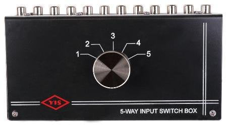 Five Input Source Tabletop Control Switch Box Internal Pc Board Design Metal Case