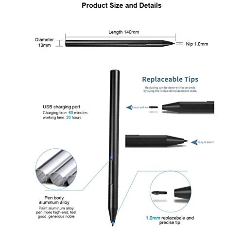 BoxWave Stylus Pen for ASUS VivoBook Flip 14 (Stylus Pen by BoxWave) - ActiveStudio Active Stylus 2020, Electronic Stylus with Ultra Fine Tip for ASUS VivoBook Flip 14 - Jet Black
