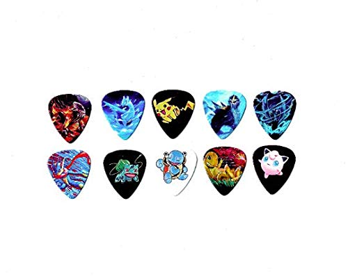 [AUSTRALIA] - Pokiemun Guitar Picks (10 medium picks in a packet) - Includes Pika'chu and many other cute characters 
