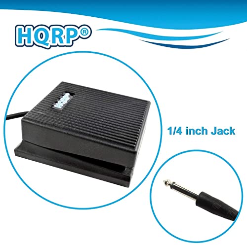 HQRP Footswitch Damper Sustain Pedal 1/4" Jack + HQRP 5-Pin DIN MIDI Cable