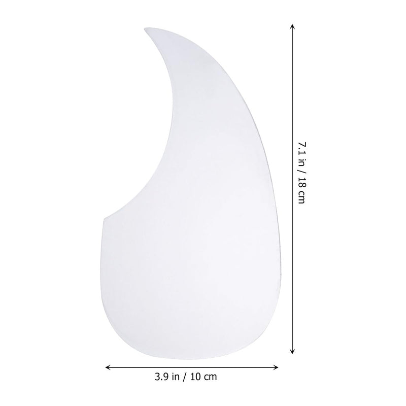 Healifty Guitar Pickguard Clear Plastic Water Drop Shape Pickup Pickguard Scratch Plate for 40-41 Inch Folk Acoustic Electric Guitar (White)