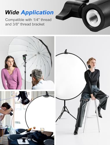 Selens 2 Pack Photography Reflector Clamp Holder Speedlite Hot Shoe Bracket Two Packs