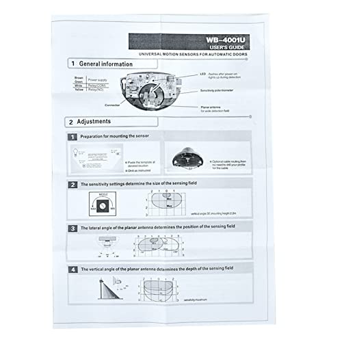 [AUSTRALIA] - Automatic Door Motion Sensor Request to Exit PIR, 12-24V Microwave Autodoor Sensor 24.125Ghz for Elevator, Adjustable Kit 