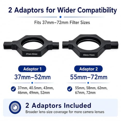 FotoZ Macro Conversion Lens, 37-72mm Close Up Lens Attachment for Camera