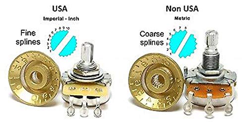 Dopro 4pcs USA(Imperial) LP Guitar Bell Knobs 24 Fine Splines Top Hat Knobs for USA Les Paul with CTS Pots Black Pack of 4 Black-1