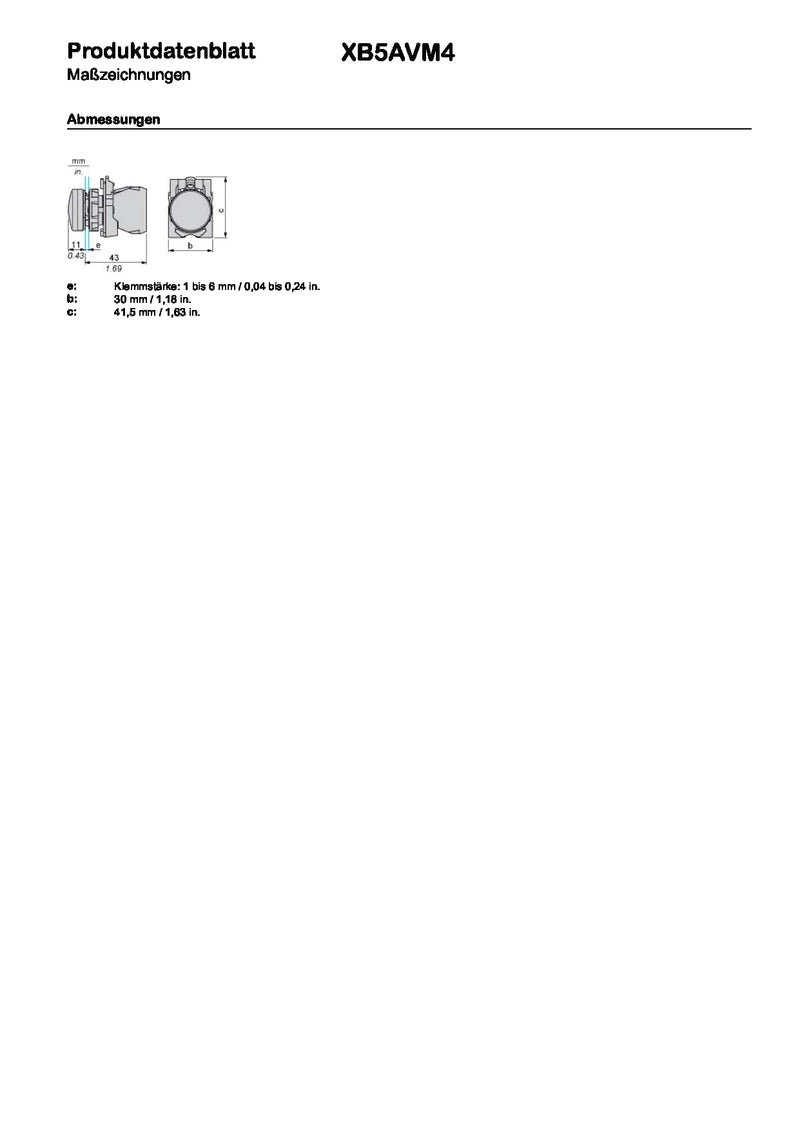 [AUSTRALIA] - Schneider Electric XB5AVM4 Pilot Light And LED, Alarm Indicators, 230V-240V 240 V Red 
