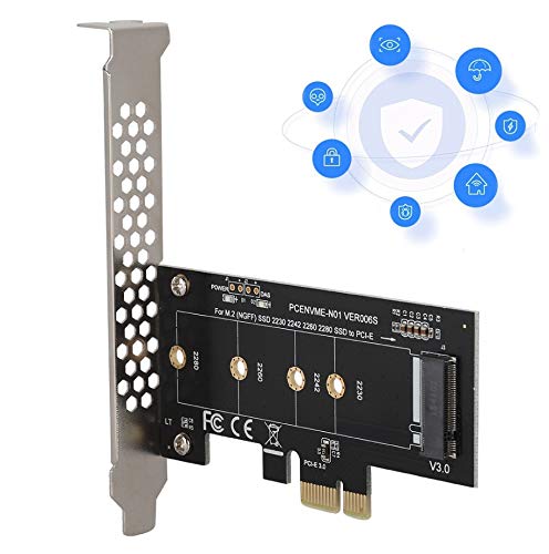 [AUSTRALIA] - NVME M.2 SSD M-Key to PCI-e 3.0 x1 Host Controller Expansion Card,Supports M2 NGFF PCI-e 3.0, 2.0 or 1.0, NVME or AHC 2280, 2260, 2242, 2230 Solid State Drives with Low Profile BRAC PCLE-KEY M Adapter 