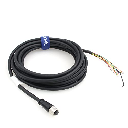 CCBL-05-01 DataMan 260 Reader Serial Cable IO Power Cord for Cognex Camera M12 12 Pin Female Cable Connector to Flying Leads (5M) 5M