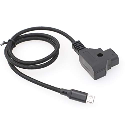 Nucleus Nano Focus Motor Power Cable P-TAP D-tap to Micro USB 14.8V 50cm for Tilta V-Mount D-tap to straight