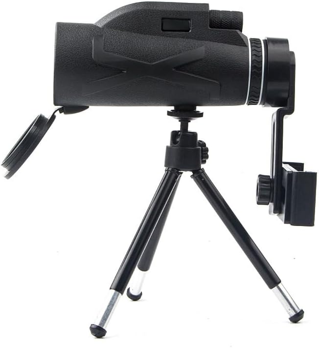 [AUSTRALIA] - 80x100 high-Definition monocular Telescope, Adult and Smartphone Adapter and Tripod, Night Vision monocular Telescope for Hunting, Star Watching, Bird Watching, Wildlife Camping, Hiking (Black) 