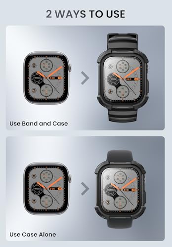 2X Bumper Band Cases with Tempered Glass Protector for Apple Watch Series 11/10 46mm
