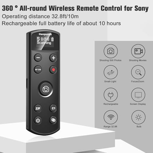 for Sony Rechargeable Wireless Remote Control Camera Shutter Release Black for Sony
