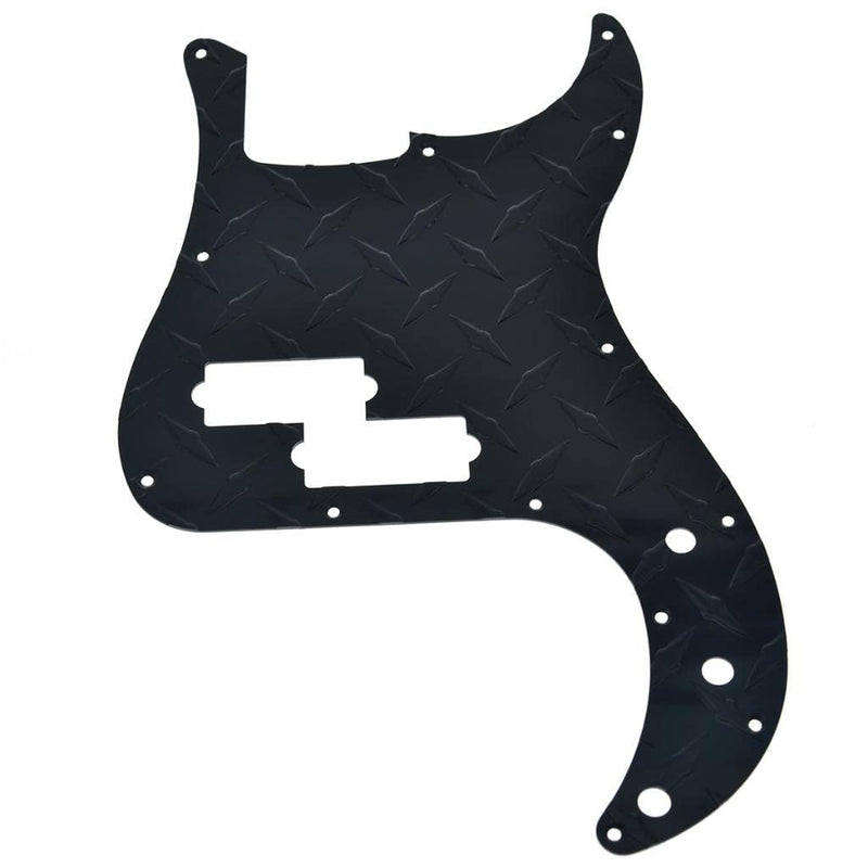 KAISH Premium 13-Hole Metal Diamond Plate Modern Style Standard Precision P Bass Pickguard Aluminium Anodized PB Pickguard for American FD P Bass Black