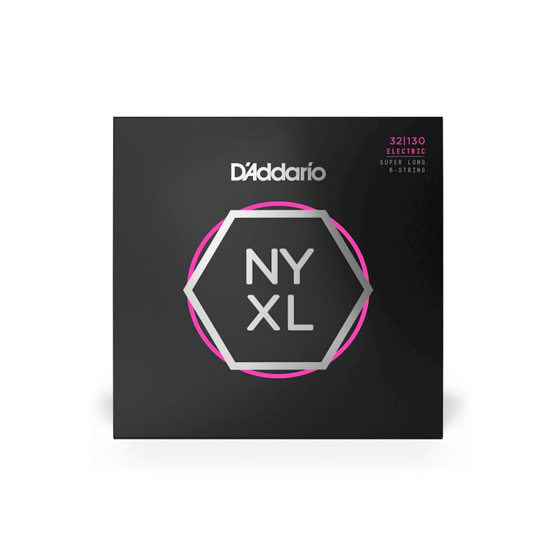 D'Addario Bass Guitar Strings, NYXL Nickel Plated, NYXL32130SL, Regular Light 32-130, Super Long Scale, 6-String Set, Pack of 1 Regular Light, 32-130 (6-String)