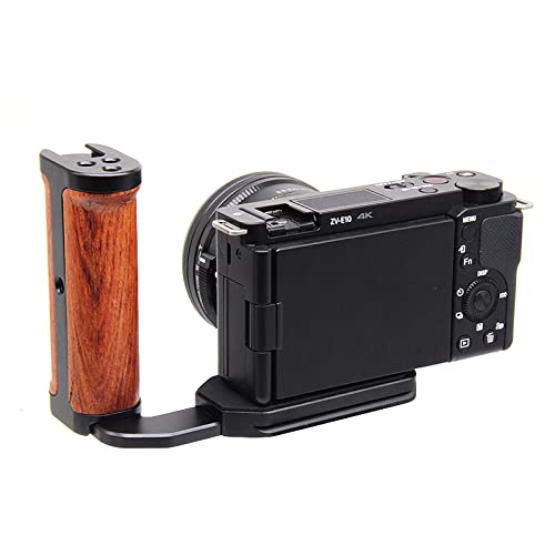 Micro Single Camera Universal Side Handle Vertical Shooting L Plate Bracket with Cold Shoe for Microphone LED Light black