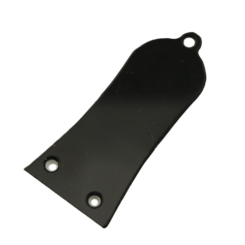 [AUSTRALIA] - 3 Hole Electric Guitar Truss Rod Cover Plate with Screws Electric Guitar Headstock Iron Core Guard Plate Bell Shaped Double Layer PVC Iron Core Cover Plate Bass Guitar Replacement Parts Black 