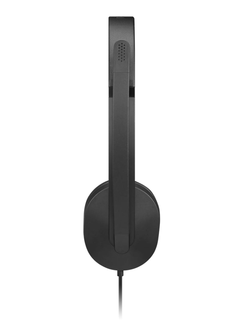 [AUSTRALIA] - Lenovo USB-A Wired Stereo Headset for PC/Laptop, AI Noise Canceling via APP, 140g Lightweight, Replaceable Earcups, Double-Sided Boom Mic, in-line Controls with Mute for Call. Work with Teams/Zoom 