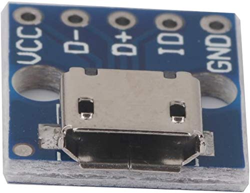 [AUSTRALIA] - RUNCCI-YUN Pack of 20 USB to DIP Adapters, 2.54 mm Micro USB Socket, 5-Pin B-Type, PCB Converter Module Board, for DIY USB Power Supply/Breadboard 