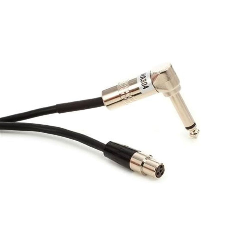 Shure WA304 2' Instrument Cable, 4-Pin Mini Connector (TA4F) with Right-Angle 1/4" Connector