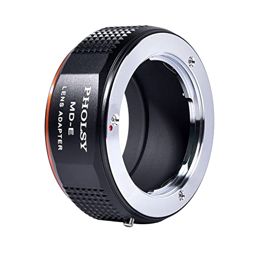PHOLSY Lens Mount Adapter Manual Focus: Compatible with Minolta Rokkor MD (MC/SR) Lens to Compatible with Sony E (NEX) Camera Body Minolta MD to Sony E