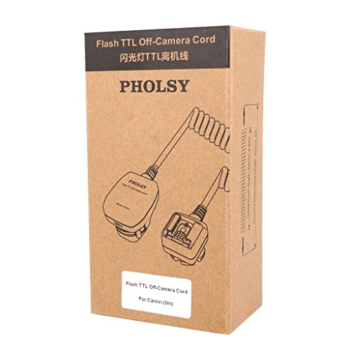 PHOLSY E-TTL Off Camera Flash Speedlite Sync Cord Compatible with Canon