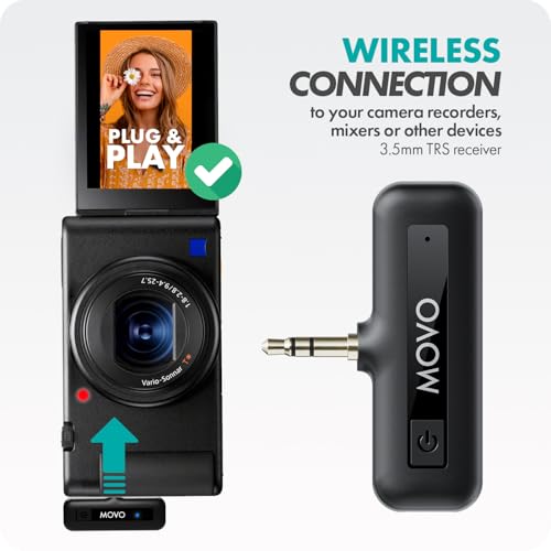 Movo WM-VXR10 Wireless Shotgun Mic Adapter for Camera/DSLR/3.5mm/TRS - Compatible VXR10, VXR10-PRO, and Rode VideoMicro TRS / Camera & DSLR