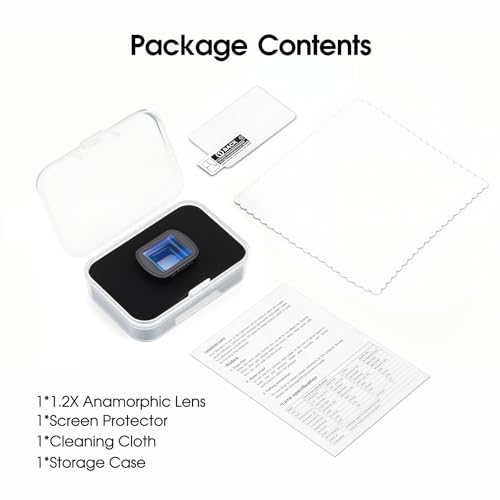 1.2X Anamorphic Lens Compatible with DJI Osmo Pocket 3 & Pocket 4 Only, 3 Elements 3 Groups Cinematic Optical Glass, Magnetic Lens Attachment for Widescreen Video & Film Look, Lightweight Gimbal Safe