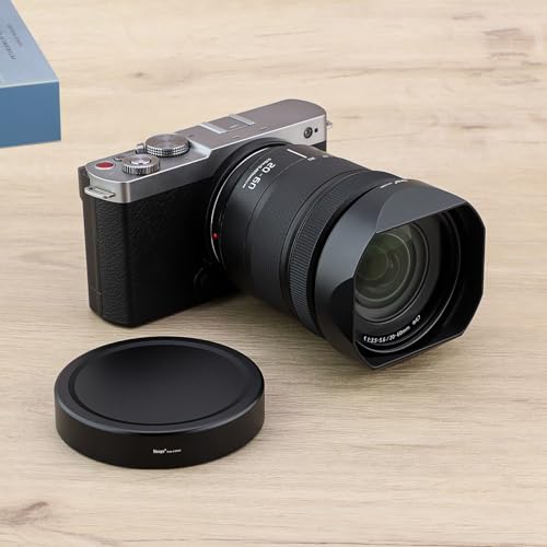 Haoge Square Metal Lens Hood for Panasonic LUMIX S 20-60mm F3.5-5.6 Lens with Metal Cap Kit S-R2060 Bayonet Shades Accessories