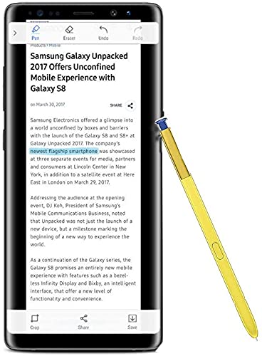 SLAUNT Galaxy Note 9 Pen Replacement Stylus Touch S Pen Compatible with Samsung Galaxy Note 9 N960 (Without Bluetooth) with Tips/Nibs+Eject Pin (Yellow) Yellow