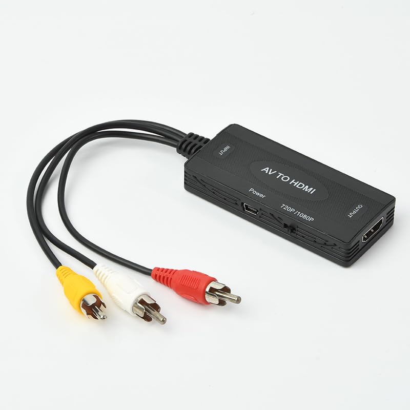 RCA to HDMI Converter, AV to HDMI Adapter Support 1080P PAL/NTSC Composite Video Audio Converter Adapter for WII, PS one, PS2, PS3, STB, Xbox