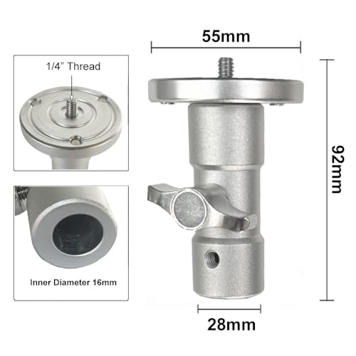 Baby Ball Head Adapter (5/8" Stud to 1/4" Thread),Camera Mount Screw Adapter for C-Stands,Photography Light Stands,Tripod Heads,Baby Pin,Junior Receive