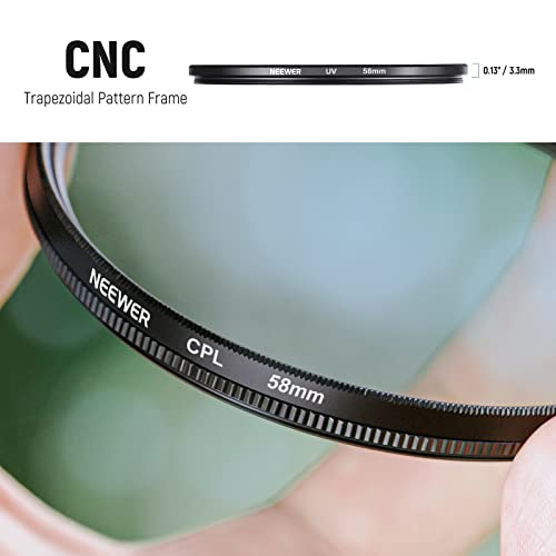 NEEWER 58mm ND Lens Filter Kit with Hood & Lens Cap