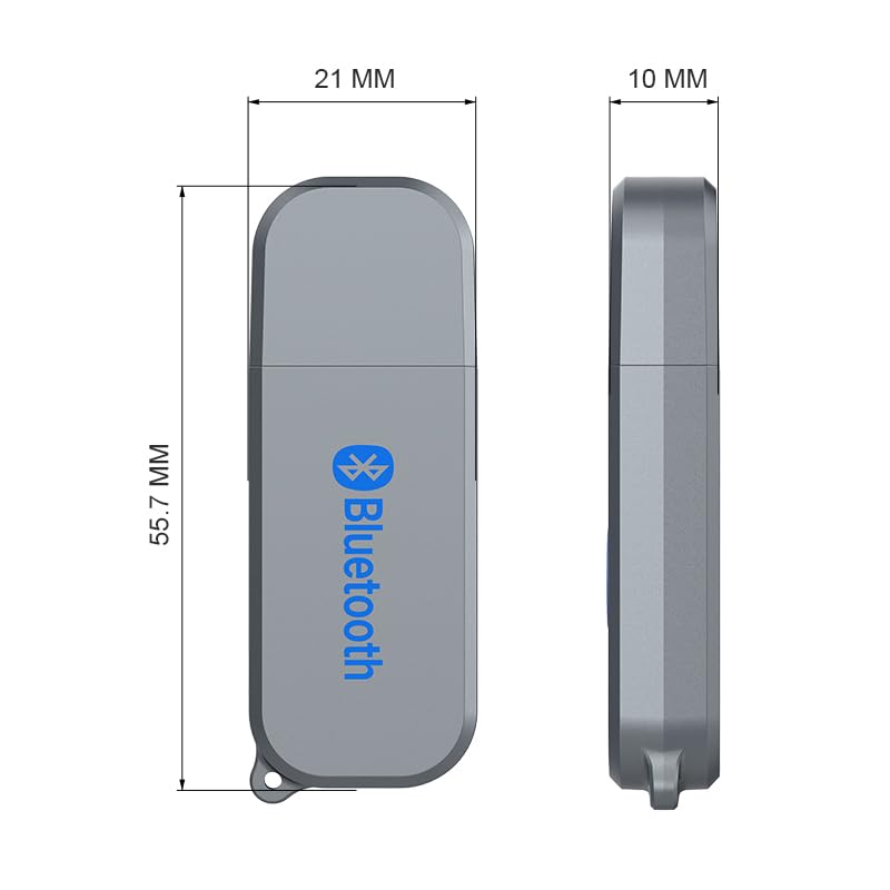 [AUSTRALIA] - USB Bluetooth Car Kit [Stronger Mics& Noise Cancellation] &[Plug-and-Play] Bluetooth 5.3 Receiver Adapter for Car Music/Hands-Free Calls/Stereo Audio,(H222) Grey 