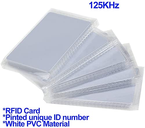 100pack Contactless 125kHz RFID Proximity ID Cards IC Smart Intelligent Card 0.8mm Thick for Access Control System & Time Attandance & Door Entry Access TK4100 EM4100 Read Only 100packs