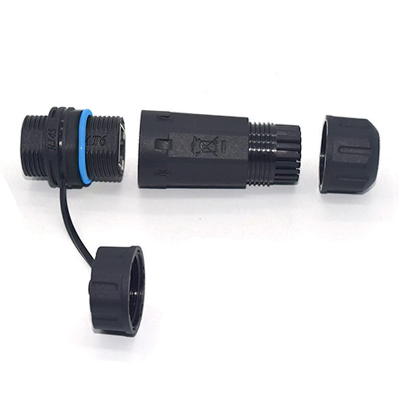5PCS Shielded RJ45 CAT6 IP68 Waterproof Panel Mount Connector | Cat5/5e/6, 8P8C, Ethernet LAN Cable Extend Coupler, Female to Female, Outdoor Network Adapter, with Cap Cover