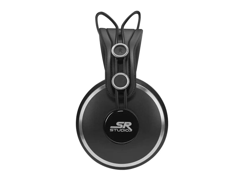Monoprice Over Ear Closed‑Back Pro Audio Monitoring Headphones - 50mm Drivers, With Mini 3 Pin Connector, 3 Meter (9.84 Feet) Cable, Black - SR Studio Series